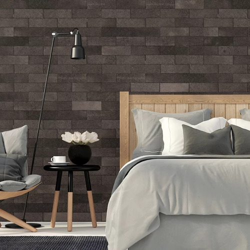 Pedra Hitam Tijolo Lisa Hitam Brick 23x75 Black Lava Brick