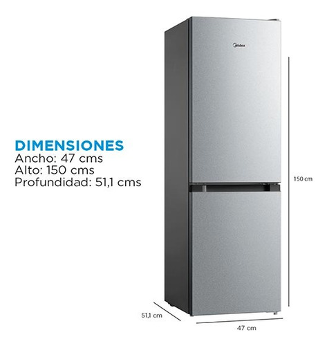 Refrigerador Midea Mdrb241fge50 169 Lt Bottom Freezer
