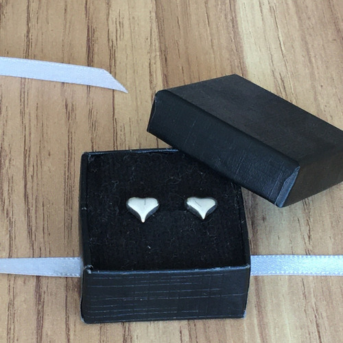 Imagen 7 de 10 de Aretes Broquel De Plata .925 Corazon Niña Mujer Agálea