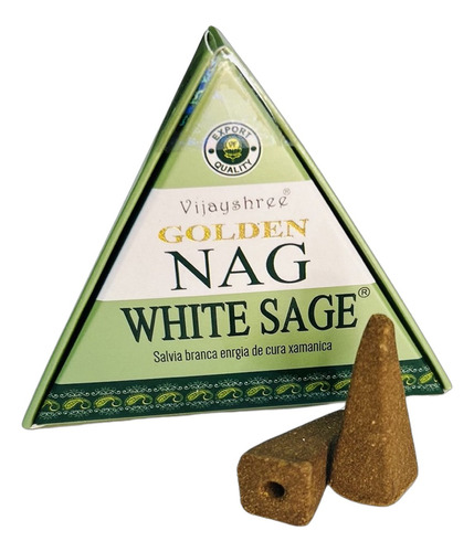 Incenso Indiano Cone Cascata Backflow Golden Nag Massala Fragrância SALVIA BRANCA - WHITE SAGE