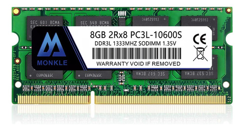 Memoria Ram Gamer Color Verde 8gb 1x8gb Monkle Ddr3l-1333s