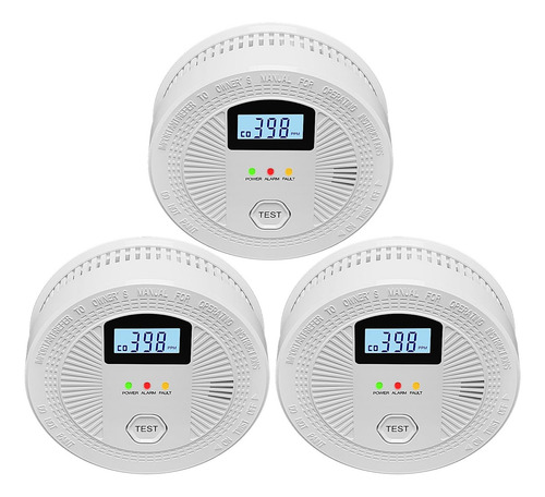 Paquete De 3 Detectores Fotoelectricos De Humo Y Monoxido De