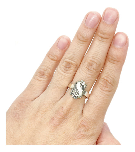Anillo Signo Peso Dólar Dinero Abundancia Plata 925 Plata 925 C - Grande Plata 925