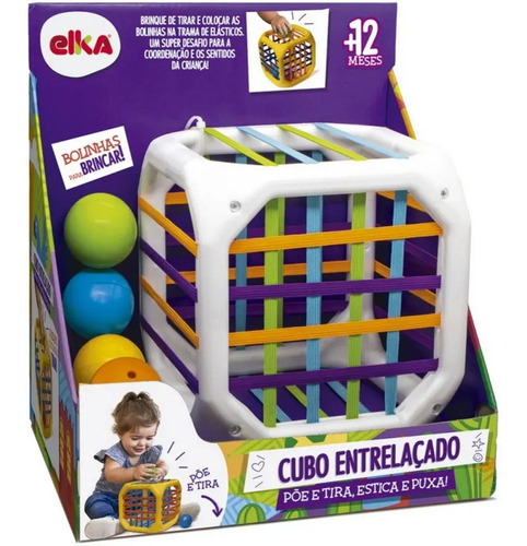 Brinquedo Infantil Educativo Cubo Entrelaçado - Elka