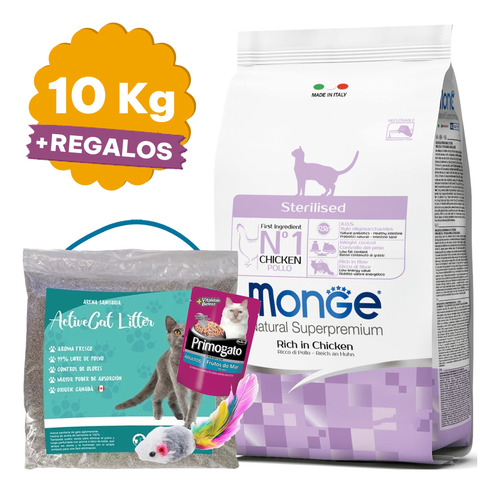 Alimento Gato Adulto Sterilised Monge Grain Free Pollo 10 Kg