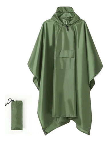 Poncho Grueso Impermeable Reutilizable 3 En 1 Con Capucha