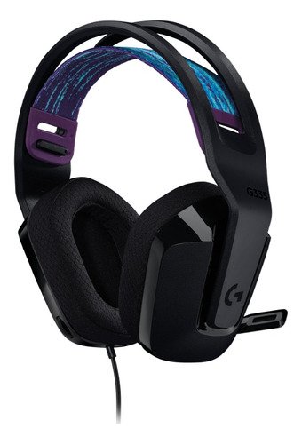 Imagen 2 de 2 de Auriculares gamer Logitech G Series G335 negro con luz LED