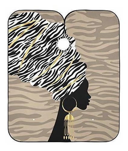 Alaza African American Woman Zebra Print Waterproof Barber C