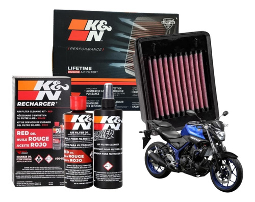 Filtro De Ar E Kit De Limpeza K&n - Yamaha Mt03 / Yzf R3.