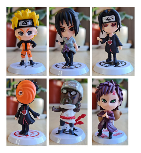 Pack 6 Figura Pvc Naruto, Naruto Shipudden7 Centímetros