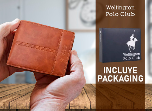 Billetera Wellington Polo Club Orginial Hombre Eco Cuero Hb!