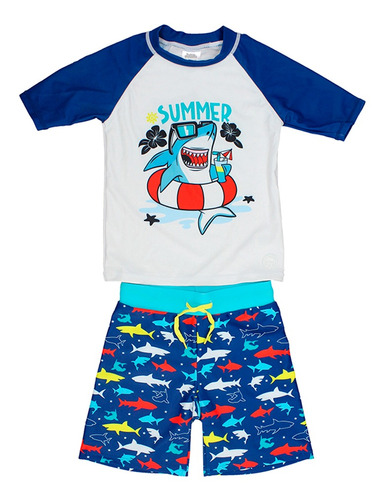 Traje De Baño Niño Bubblegummers Aqua Park Royal Blue