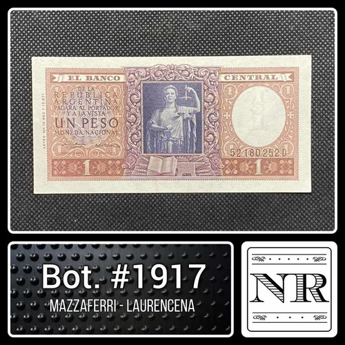 Argentina - 1 $ M$n - Año 1956 - Bot. #1917 - M | L