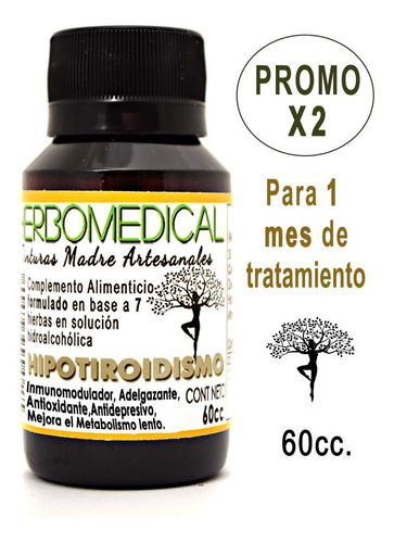 2x Tinturas Madre Hipotiroidismo, Tiroides 60ml. C/u