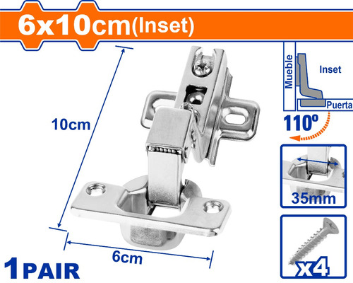 Set X 2 Bisagra Autoreten 6x10cm Wadfow Wyd1903 - L N F 