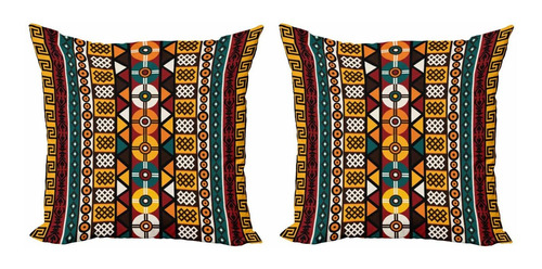 Ambesonne Patron Kente Funda Almohada Decorativa 2 Bord Sofa