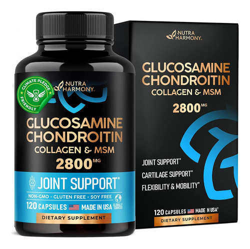 Glucosamina Condroitina Colágeno + Msm 120 Caps. Hecho Usa Sabor S/n