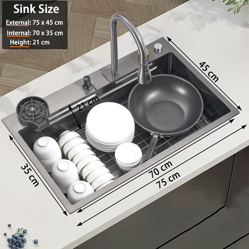 Lavaplatos De Fregadero Cocina Cascada Multifuncional 75x45