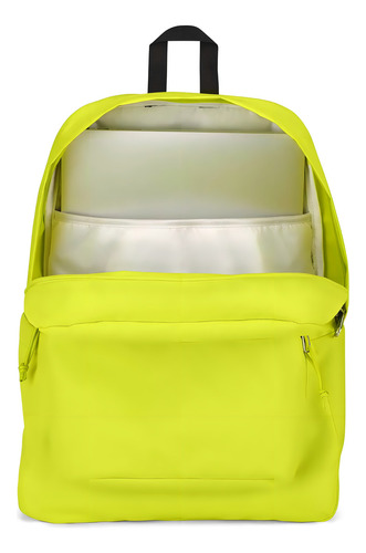 Mochila Jansport Superbreak Plus 26l Porta Notebook Urbana Color Cyber Lime Diseño De La Tela Liso