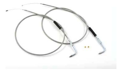 V-twin Acelerador Acero Inoxidable Espera Cable Set