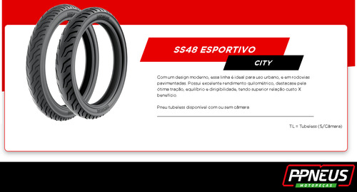 Par Pneu Biz Pop Rinaldi 80/100r14 + 60/100r17 Ss48 S/câm