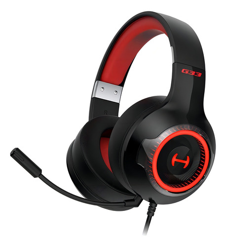 Headset Gamer Edifier Hecate G33 Rgb Usb Preto E Vermelho Cor Única