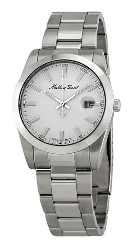 Reloj De Hombre De Acero Inoxidable Con Esfera Blanca