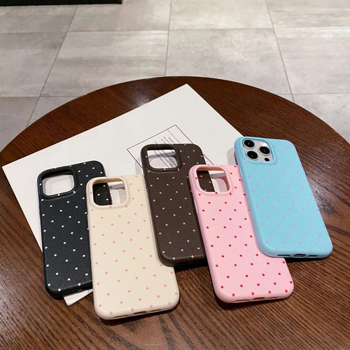 Funda Silicona Flexible Lunares Soft Tpu Para Iphone Negro Iphone 13