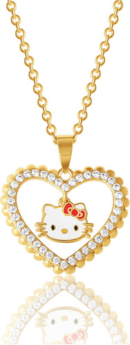 Hello Kitty Sanrio Collar Con Colgante De Corazón Para Mujer