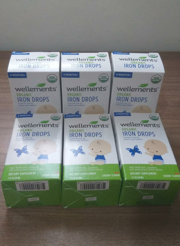 Organic Iron Drops Suplemento de hierro orgánico en gotas con sabor a cereza