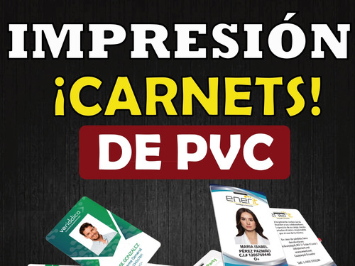 Imagen 1 de 5 de Impresión Termica Carnet En Pvc