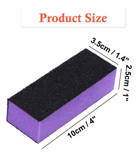 Uxcell De 4 Vías Archivo De Uñas, 2 Pcs Buffer Buffer Block
