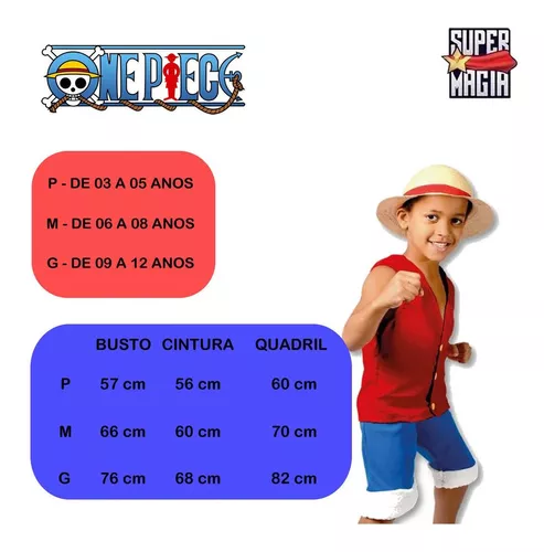 Fantasia luffy one piece cosplay infantil