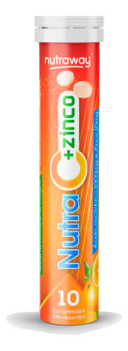 Vitamina C + Zinco Efervescente Nutraway 10 Comprimidos Sabor Without flavor