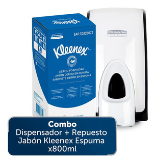Combo Dispensador + Respuesto Jabon Kleenex Espuma X 800ml