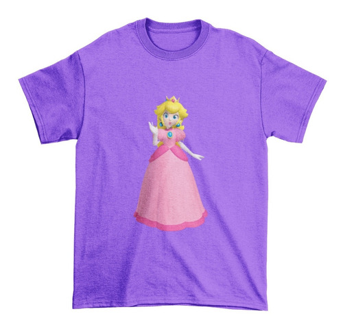 Polera Juvenil Niña Super Mario Bros Princesa Peach Estampad