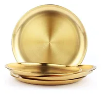 Comprar Plato De Cena De Acero Inoxidable, 304rutian 9  Redondo Para