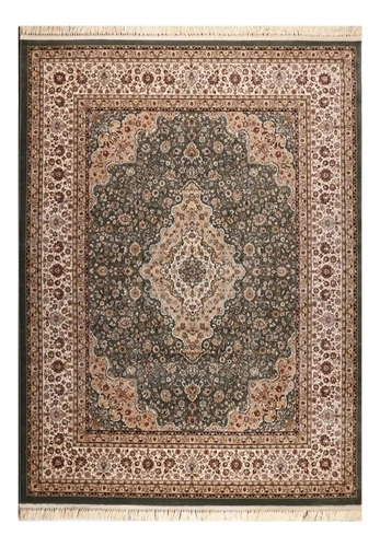 Tapete Alanya Verde 200x300cm Persa Kerman Tabriz Industrial Comprimento 300 Cm Largura 200 Cm