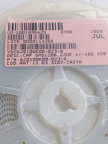 Capacitor Smd 22uf 1206 (10 Peças)