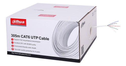 Bobina Cable Utp Dahua Pfm923i6 100% Cobre 305m Cat6 Blanco