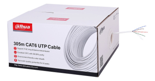 Bobina Cable Utp Dahua Pfm923i6 - 100% Cobre 305m Cat6 Acc Color Blanco