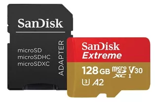 Memoria Microsd Sandisk Extreme 128gb A2 4k 190 Mb/s Gopro