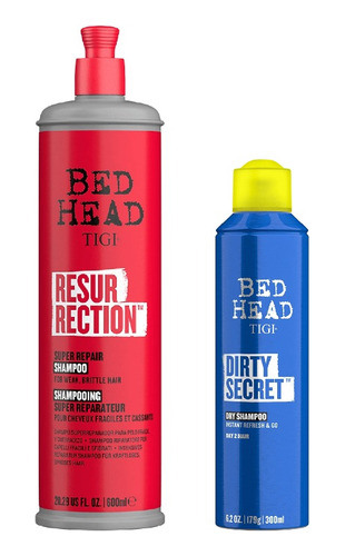 Tigi Bed Head Resurrection Shampoo 400ml + Dirty Secret