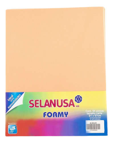 Foamy Tamaño Carta Liso 24 Pzas Manualidad Selanusa Color Melón