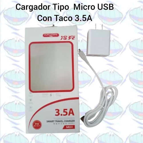 Cargador Tipo Micro Para Celular Con Taco 3.5a