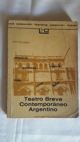 Teatro Breve Contemporaneo Argentino  Antologia