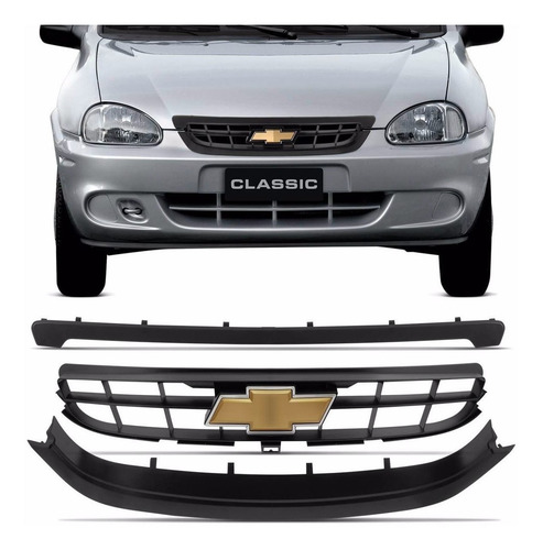 Grade Corsa Classic Preta 2009 2010 Completa Com Emblema