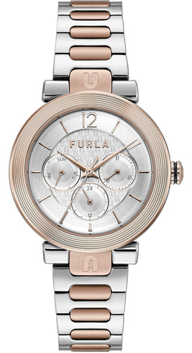 Reloj De Vestir Furla Watches (modelo: Wwl5), Plateado Y Oro