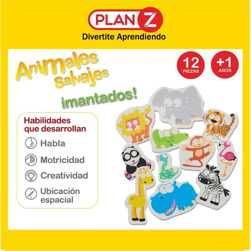 Imagen 2 de 10 de Juguete Imantado Animales Salvajes Didáctico Infantiles Niño