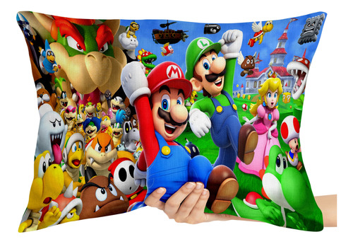 Capa Travesseiro Fronha Mario Bros Super Game Arcade Antigo